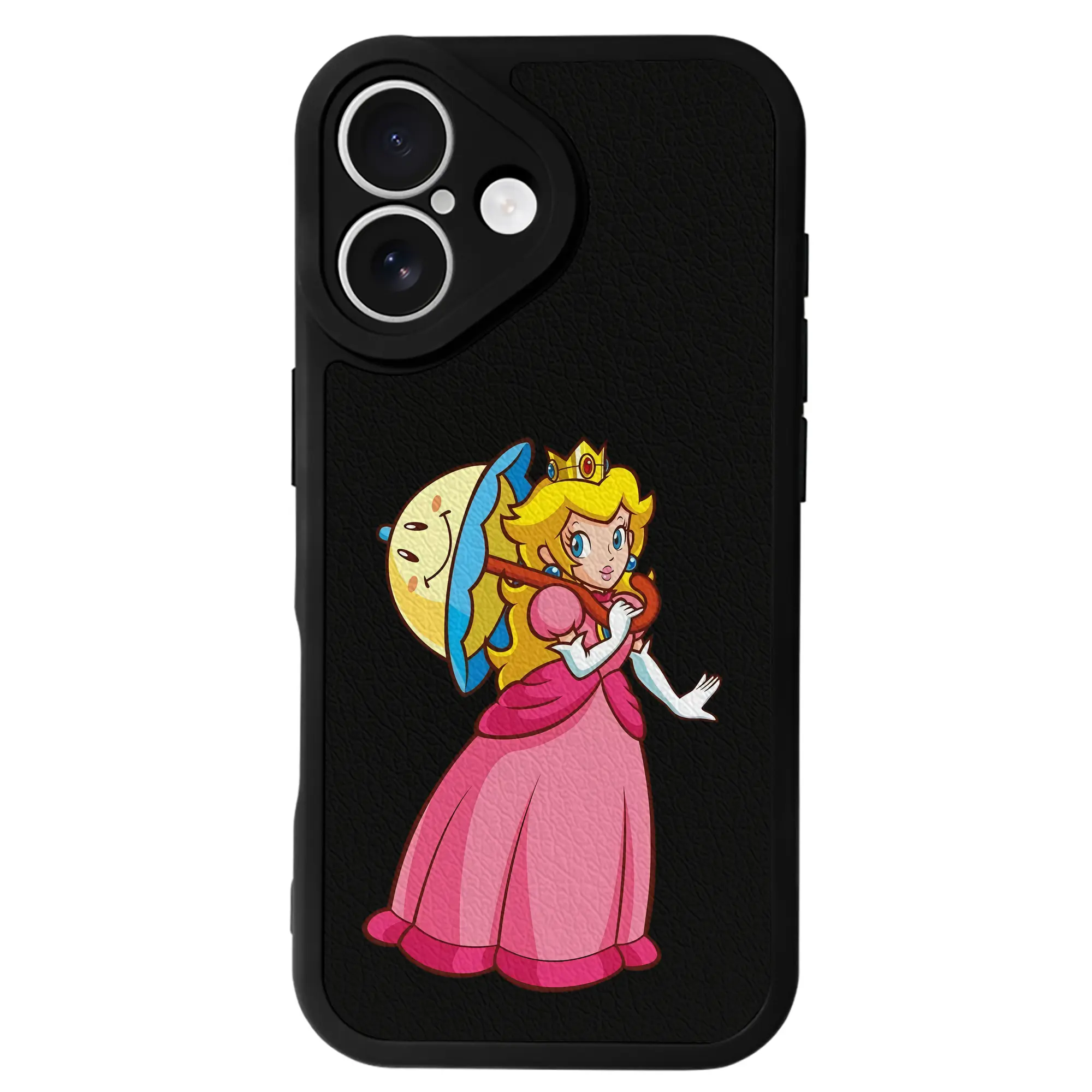 マリオ グッズ ピーチ姫 - IPhone 16シリーズ対応 ・ シリコンスマホケース ・ レザー調 ・ 高精度フィット ・ 耐衝撃 ・ ワイヤレス充電対応 ・ 精密カット